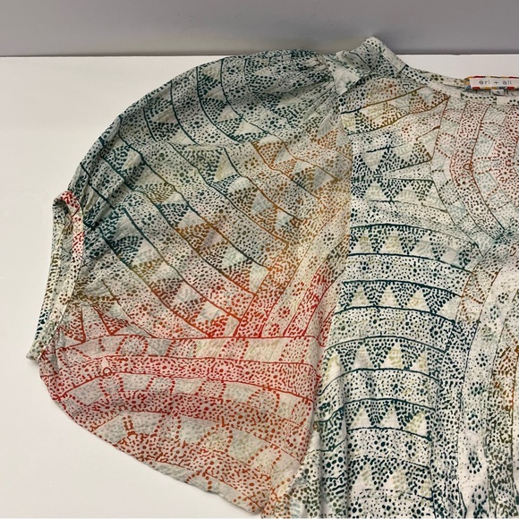 Anthropologie Eri & Ali Womens Boho Batwing Oversized Flowy Short Blouse Top S - Picture 9 of 12